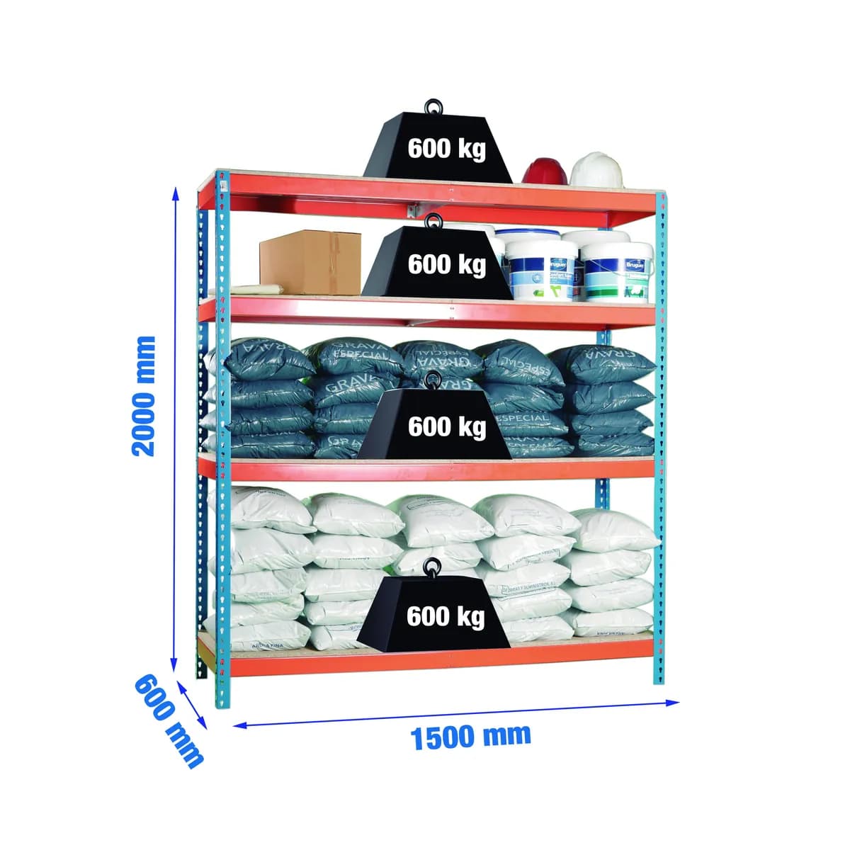 Estanteria metal simonforte 1506-4 estantes aglomerado sin tornillos