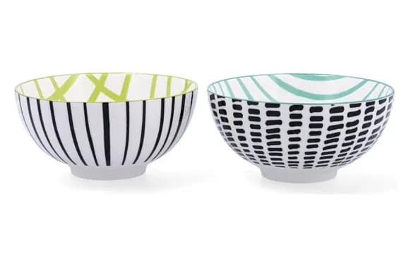 Bol porcelana set 2 uds zigzag surtido