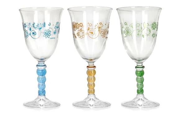 Copa cristal decorada pack 3 uds
