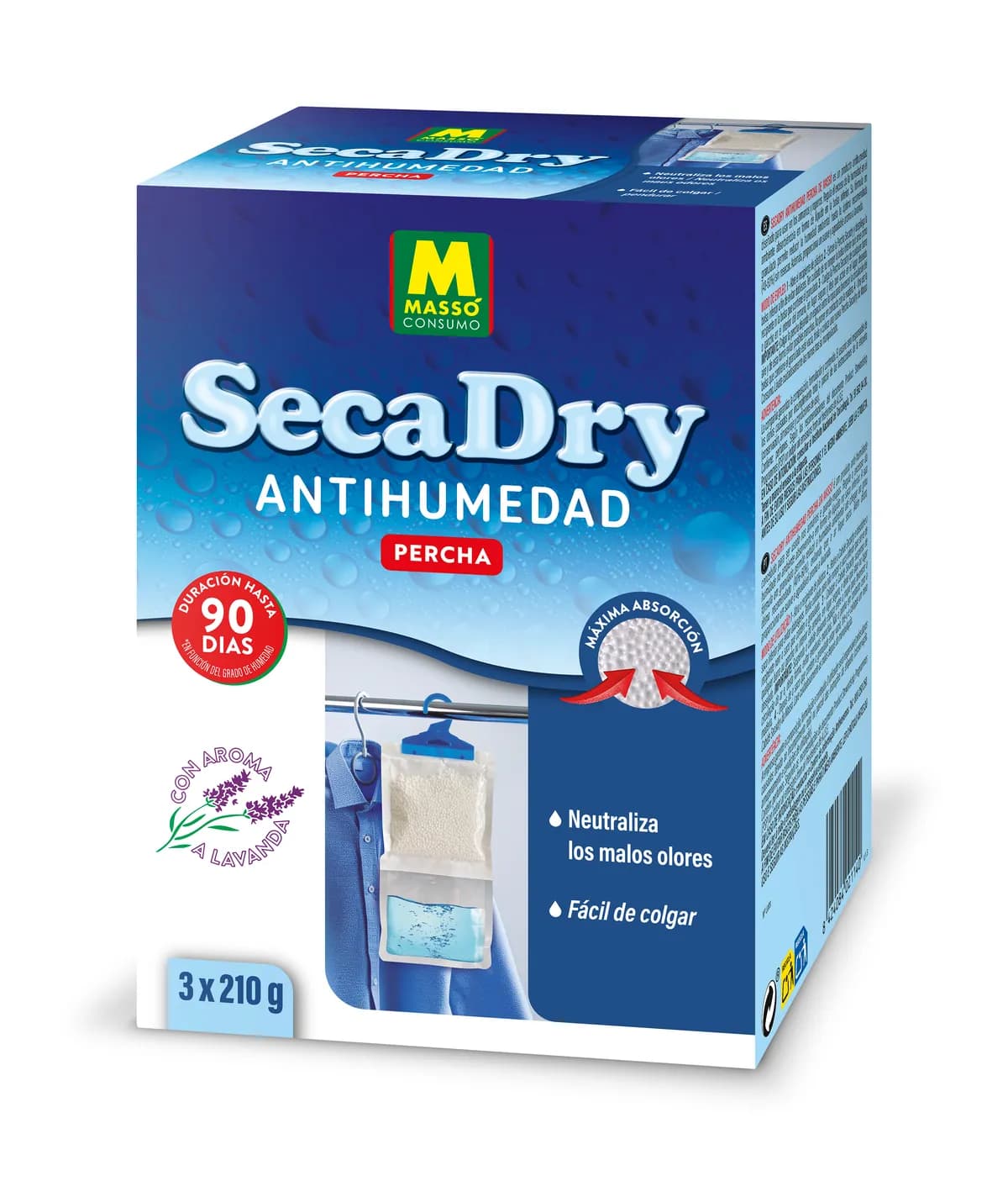 Antihumedad percha 210 gr (3 uds) secadry