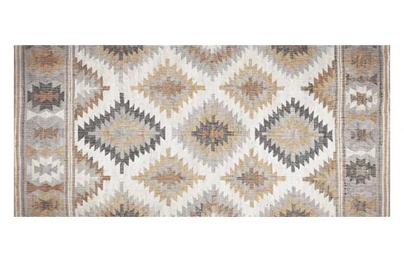 Alfombra vinilica estampada kilim grises