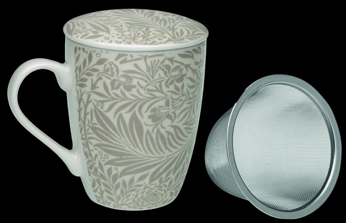 Taza infusion gris con tapa