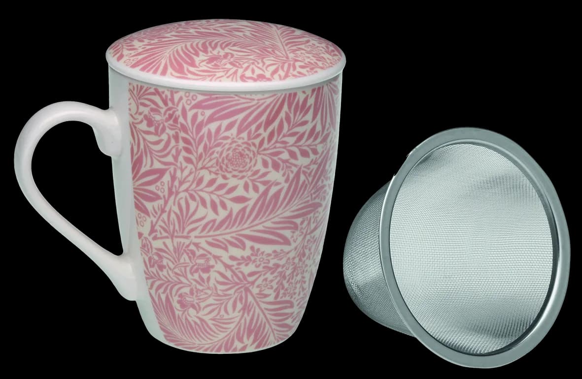 Taza infusion rosa con tapa
