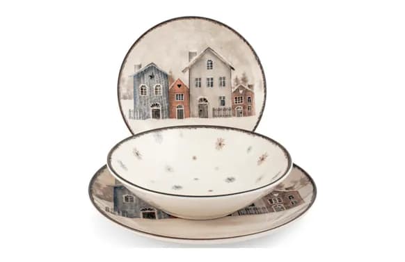 Vajilla 18 pzas stoneware navidad