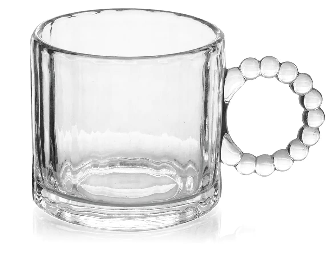 Taza vidrio rayado