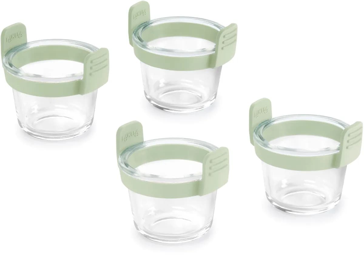 Mini vasos de vidrio transparente