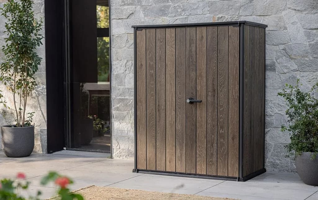 Cobertizo exterior resina vertical shed