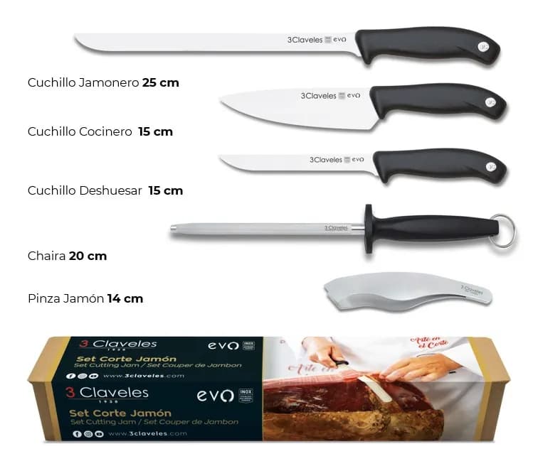 Set corte jamon 5 piezas