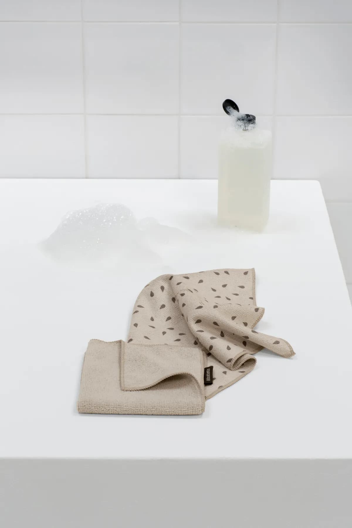 Paño cocina microfibra soft beige set 2uds