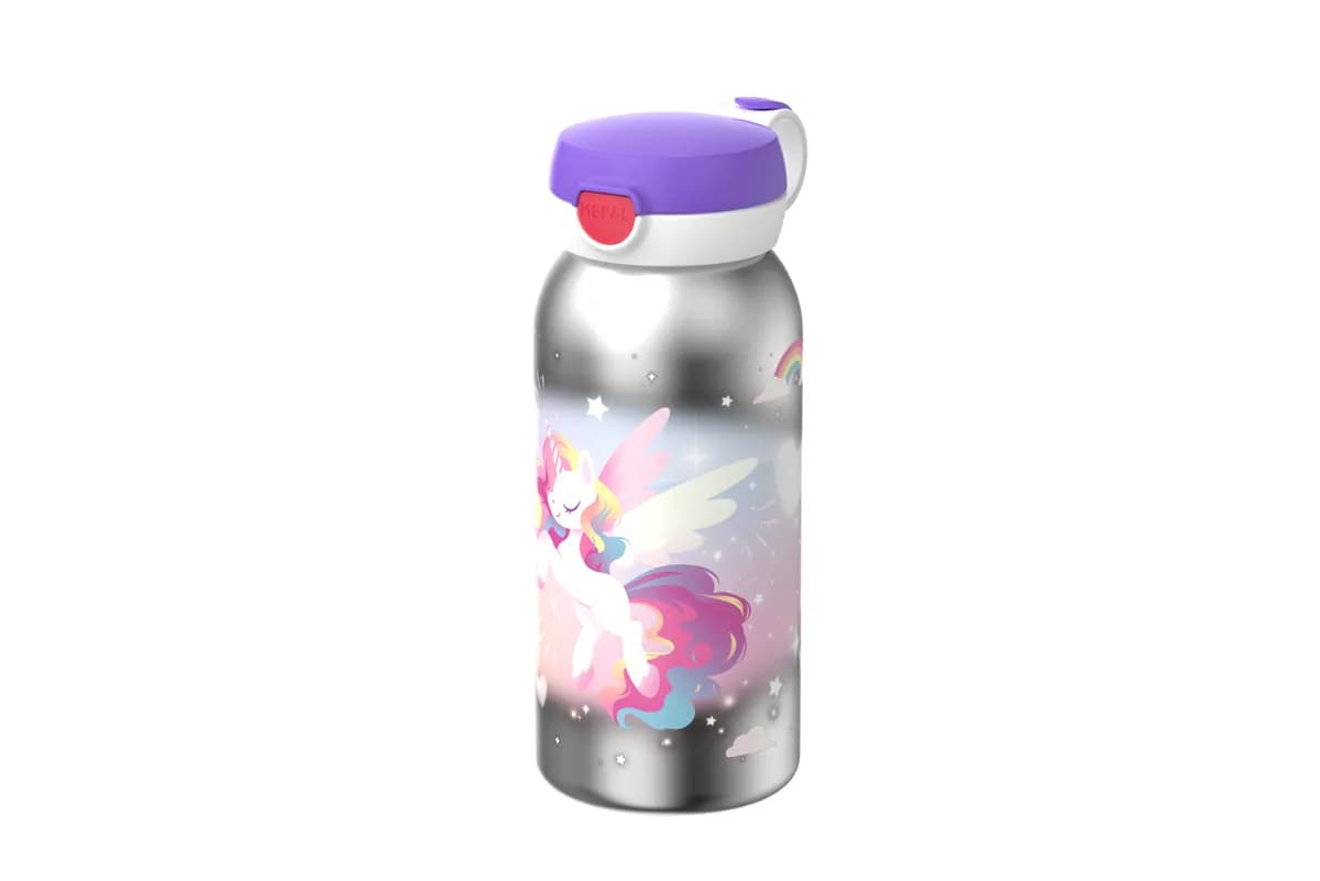 Botella acero inox + tapa abatible