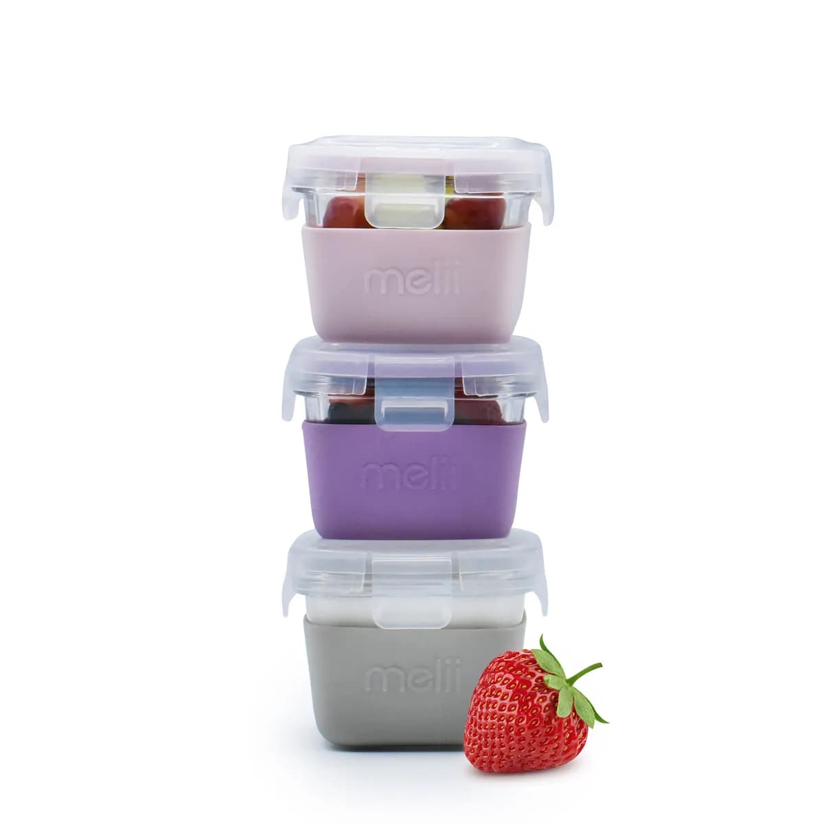 Contenedor alimentos cristal/silicona set 3uds