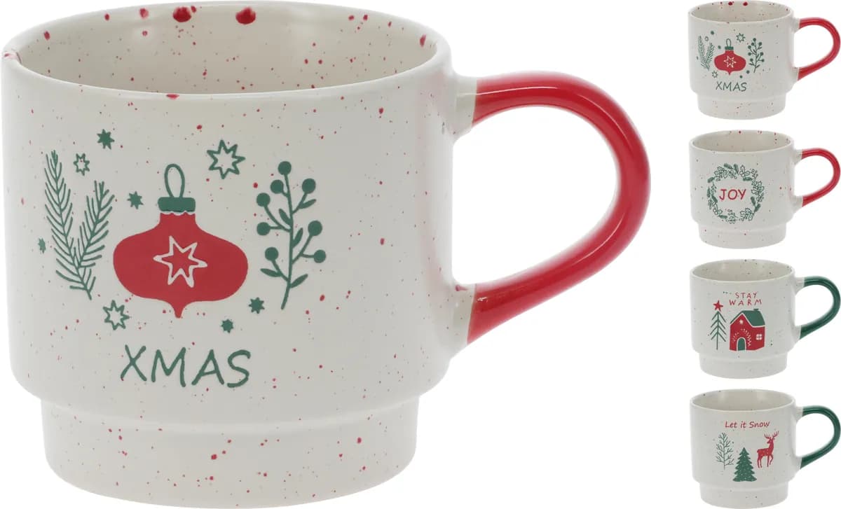Mug stoneware navidad set 2uds