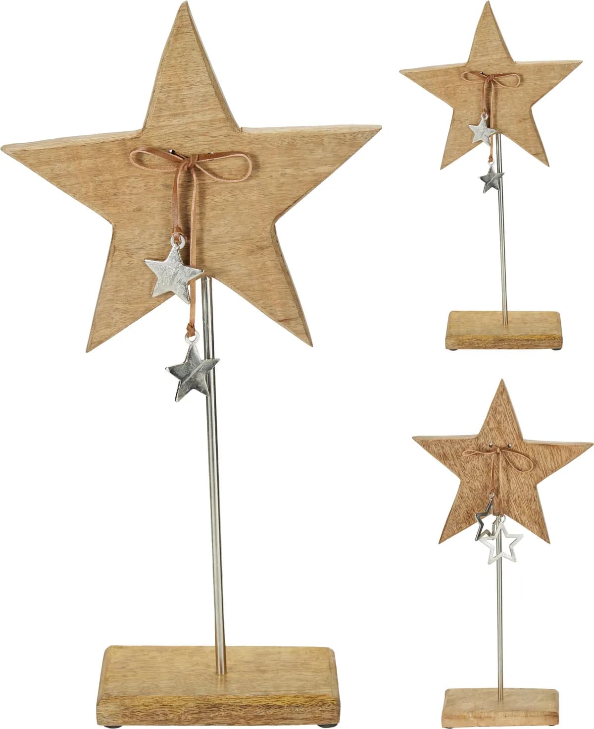 Estrella madera con base decoración
