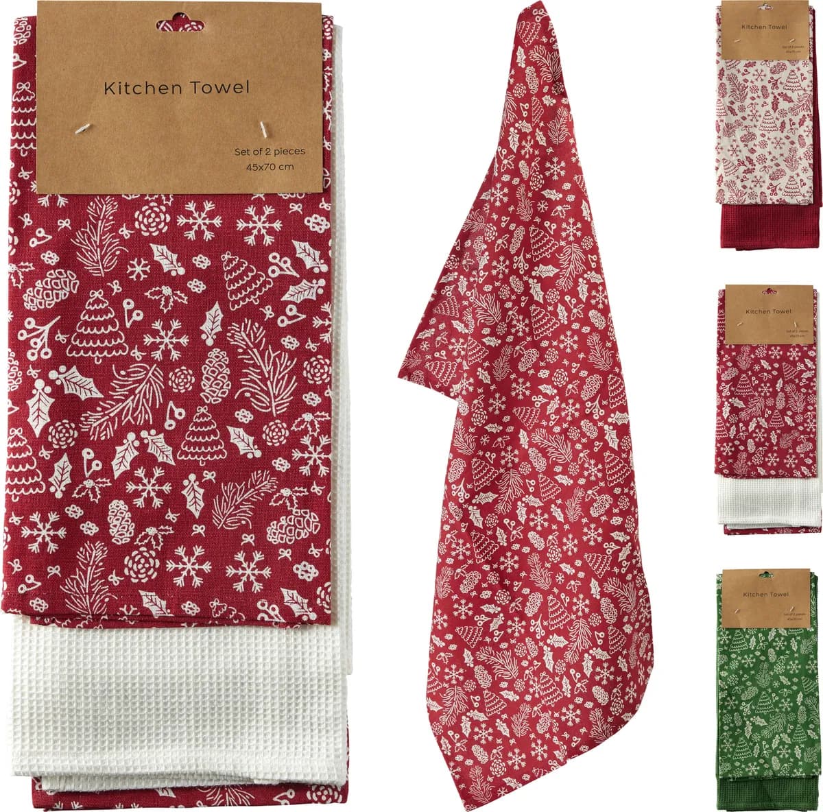 Paño de cocina set 2u navidad