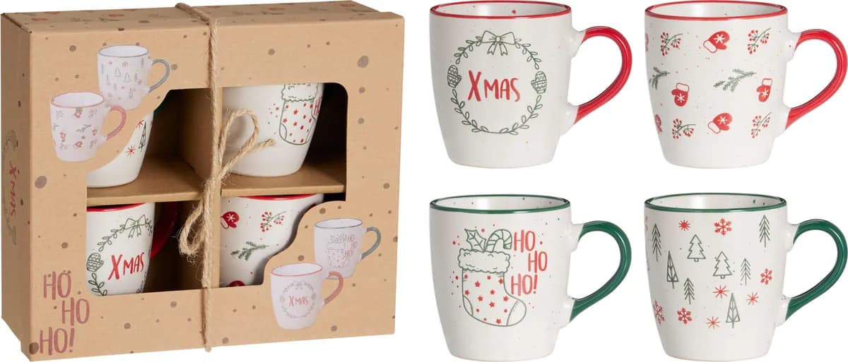 Taza stoneware set 4u navidad