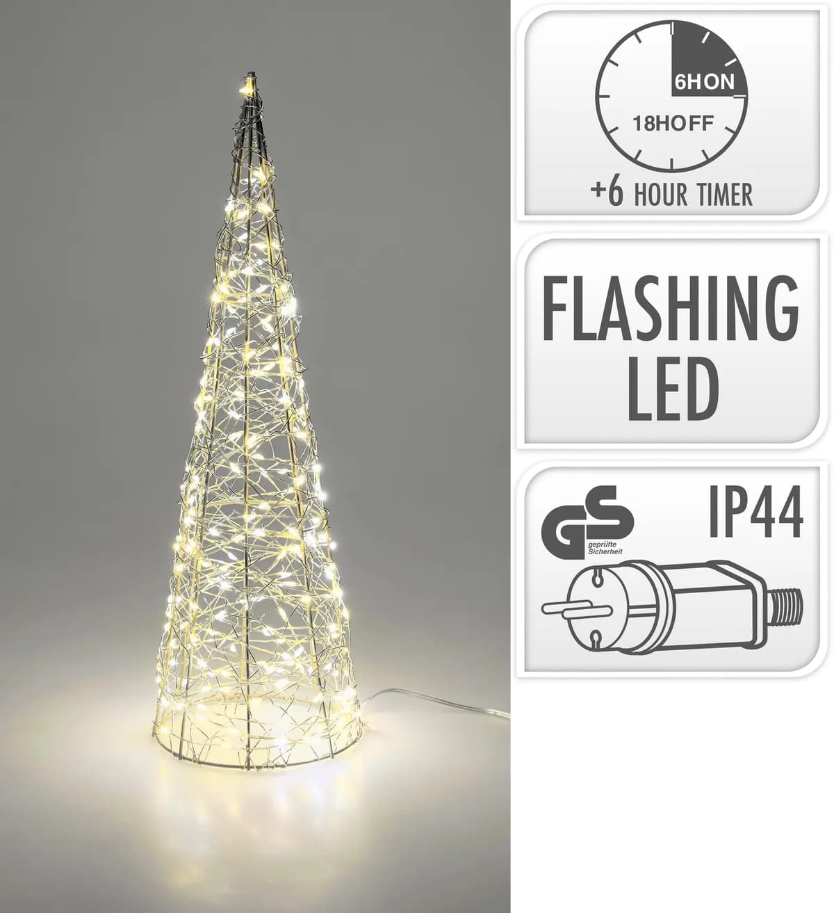 Arbol cono 200leds flash con programador