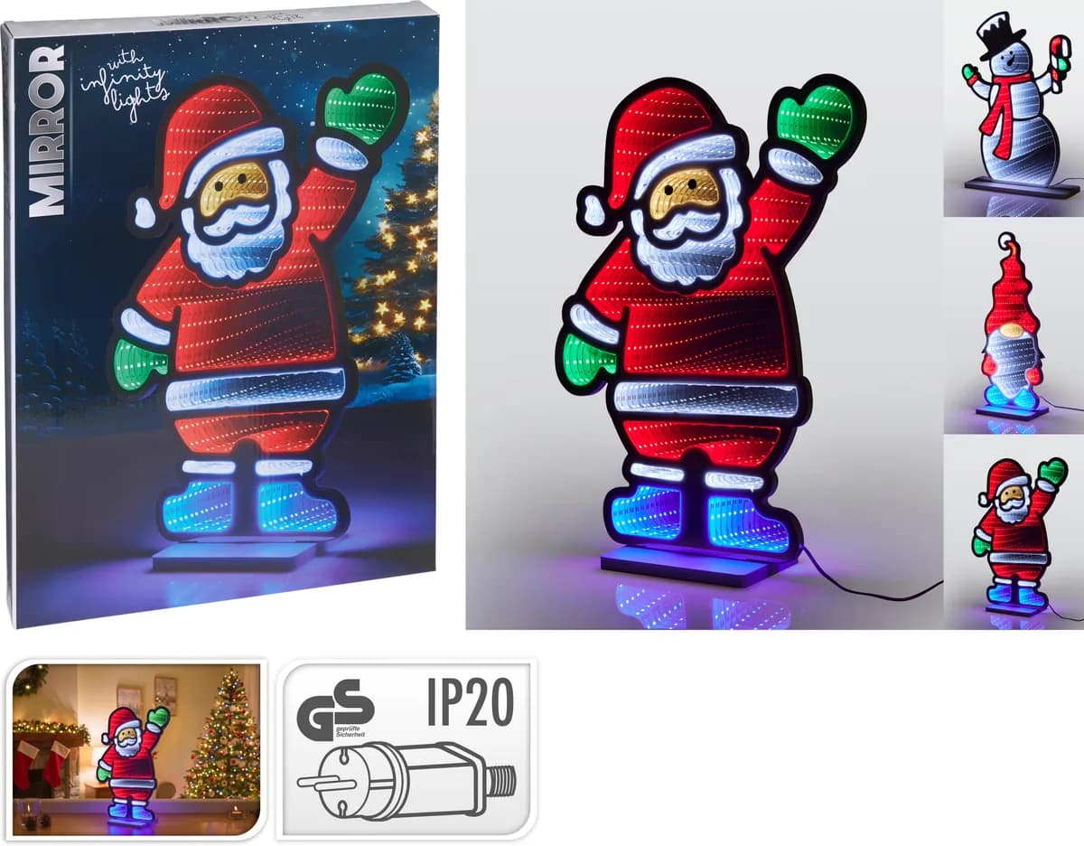 Figuras navidad deco surtidas leds espejo 45cm transform