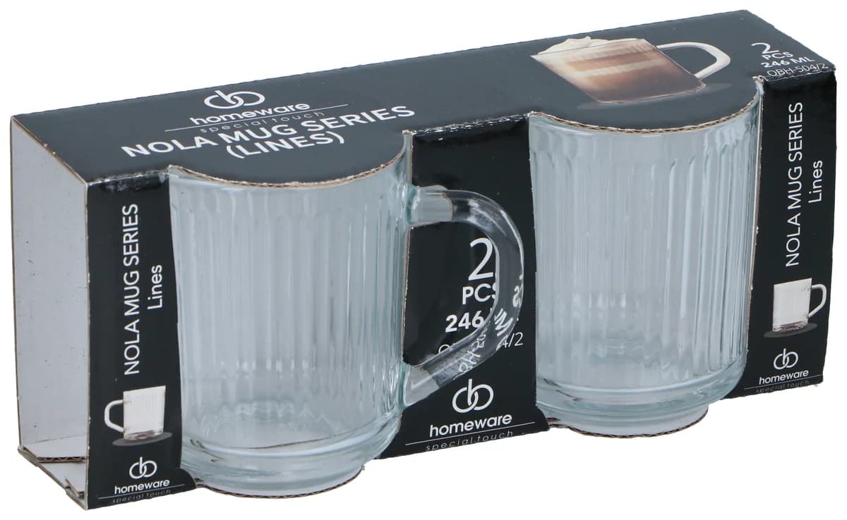 Mug cristal rayado set 2 unidades