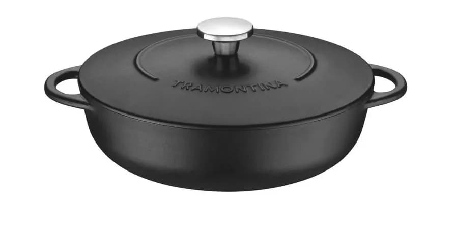 Cazuela baja hierro fundido esmaltado con tapa