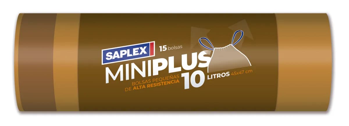 Bolsa basura 10 L (15 uds) cierra facil mini plus