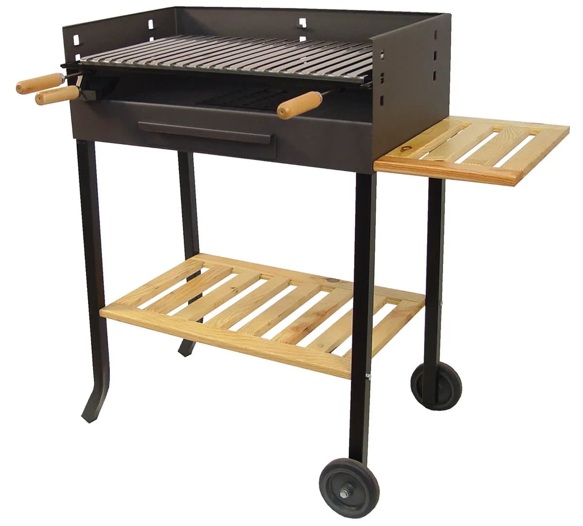 Barbacoa carbon-leña rectangular hierro forjado g
