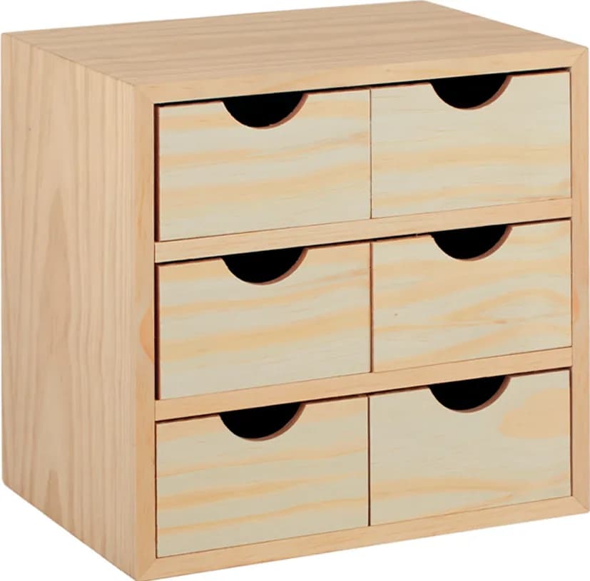 Cajonera pino multi bloc-3x2