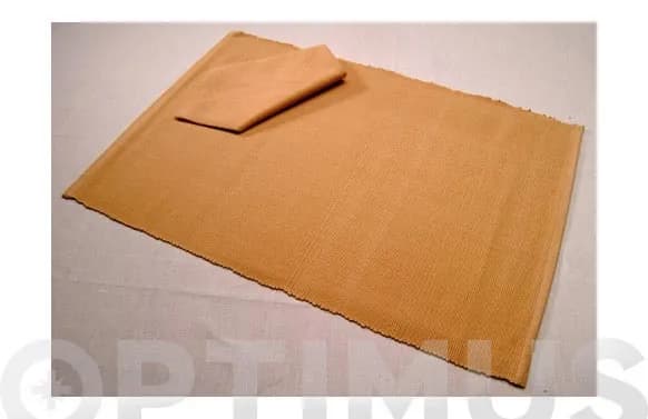Mantel individual + servilleta beige oscuro