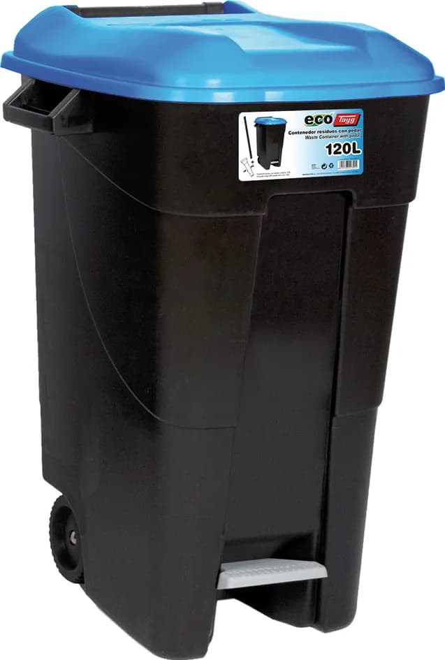 Contenedor negro con pedal