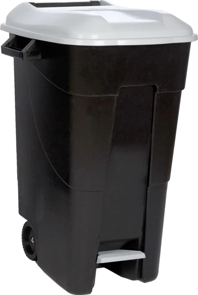 Contenedor negro con pedal