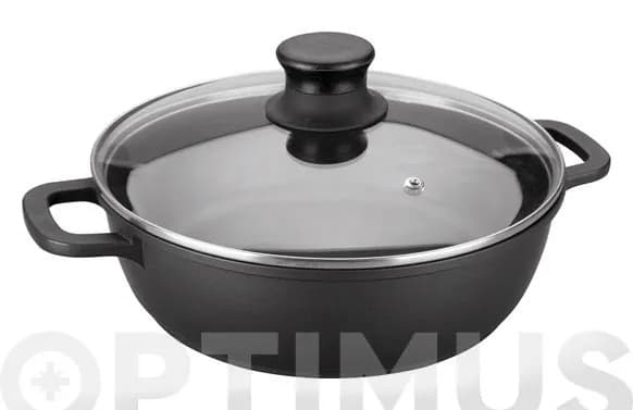 Cazuela baja aluminio fundido con tapa