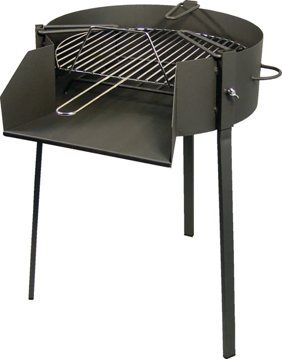 Barbacoa carbon-leña redonda