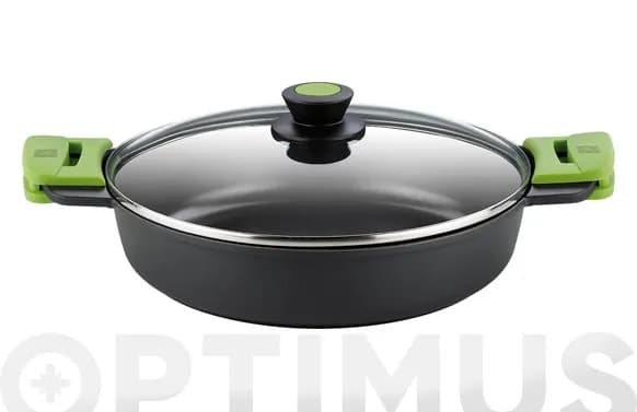 Cazuela baja aluminio fundido con tapa prior