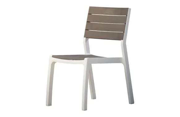 Silla resina blanco-capuchino