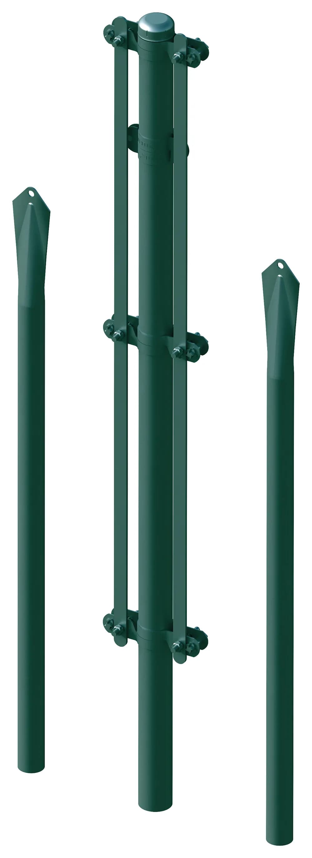 Conjunto poste esquinero plastificado verde