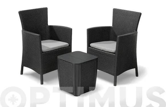 Sillon ratan resina 2 u+mesita