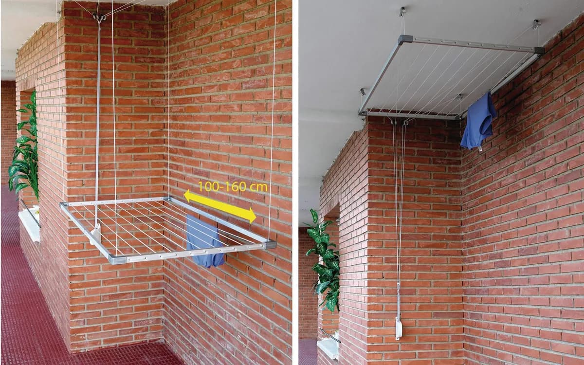 Tendedero techo extensible con recogedor