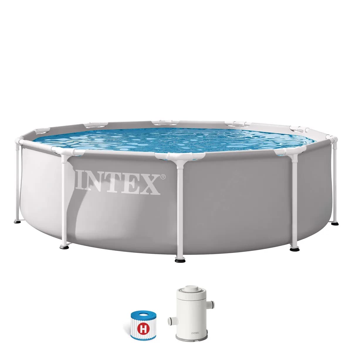 Piscina redonda desmontable metal frame 4.485 L depuradora cartucho tipo h