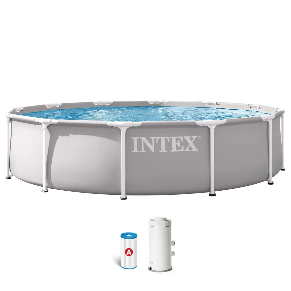 Piscina redonda desmontable metal frame 6.503 L depuradora cartucho tipo a