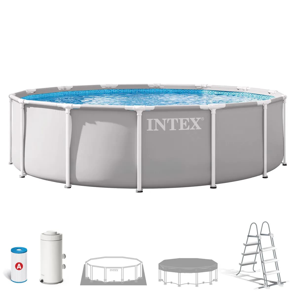 Piscina redonda desmontable metal frame 12.706 L depuradora cartucho tipo a