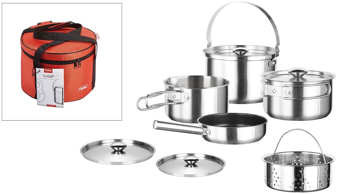 Batería inox apilable 5p+ 2tapas