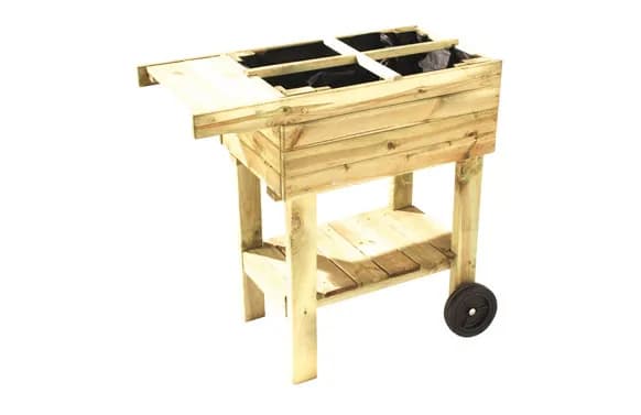 Huerto urbano madera elevado prunella
