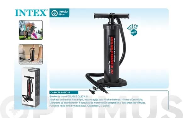 Inflador de mano double quick iii