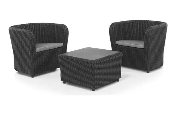 Conjunto ratan resina 2 sillones+mesa