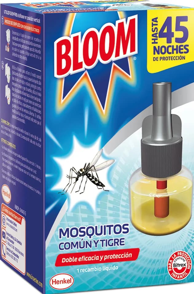 Recambio insecticida eléctrico bloom mosquitos comun y tigre