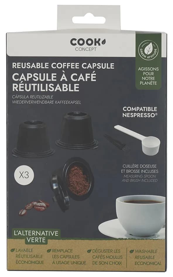 Capsula café nespresso reutilizable (set 3u)