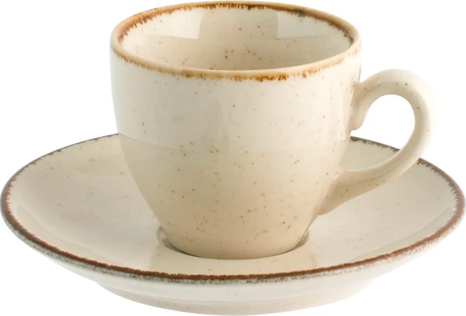 Taza porcelana pearl con plato surtido