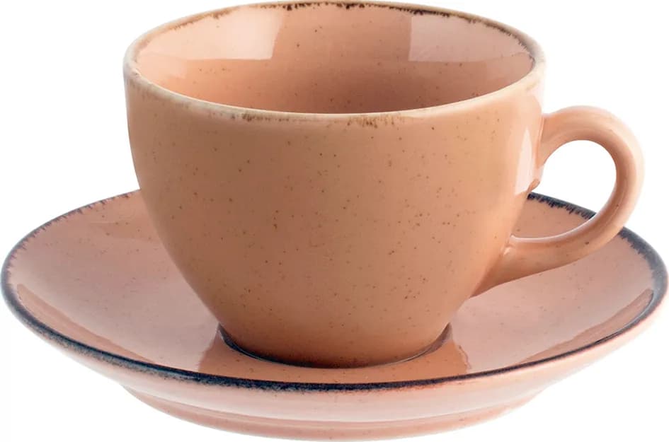 Taza porcelana pearl con plato surtido