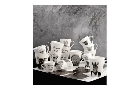 Taza café new bone china animals (display)