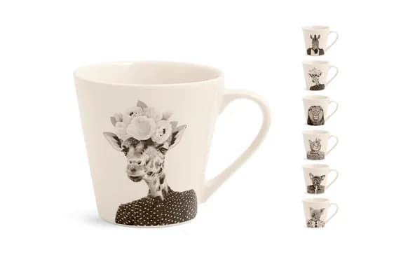 Taza te new bone china animals (display)