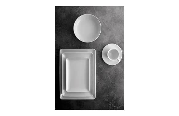 Bandeja porcelana pearl blanca rectangular